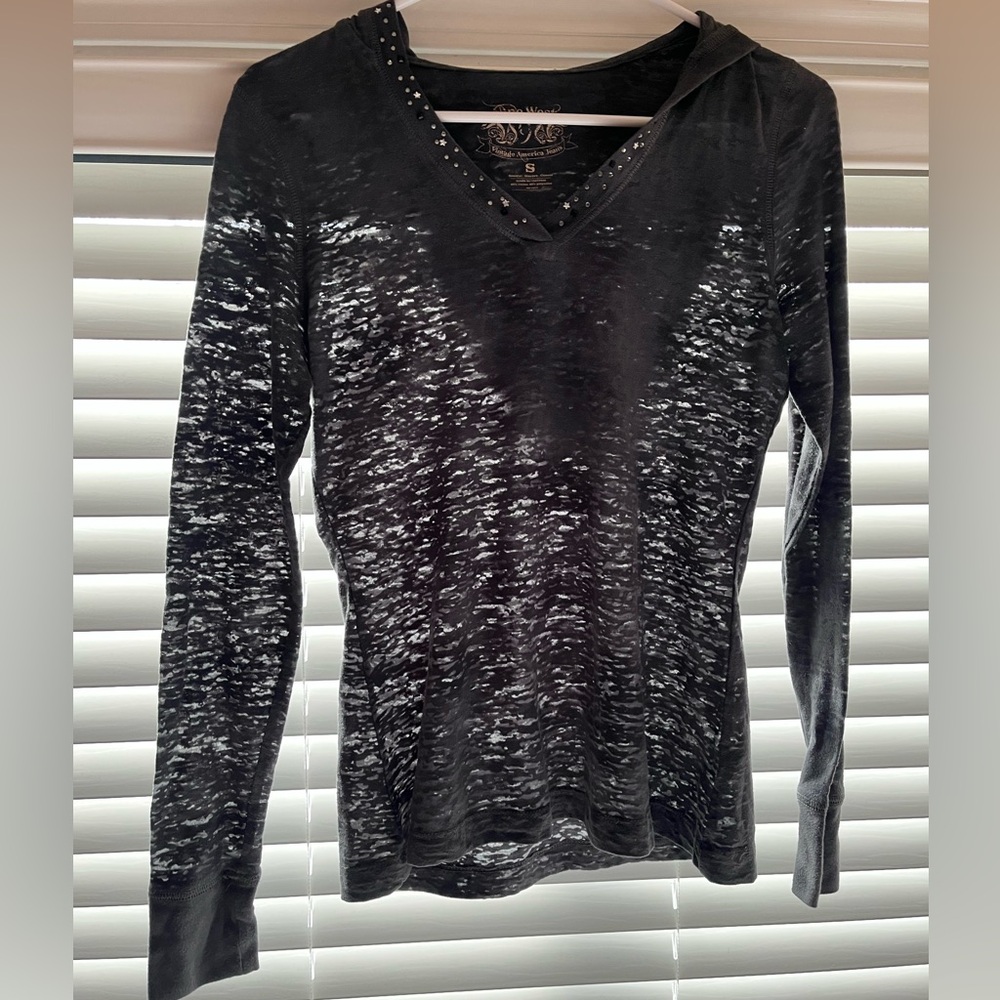 Nine West Black and Gray Long Sleeve Top